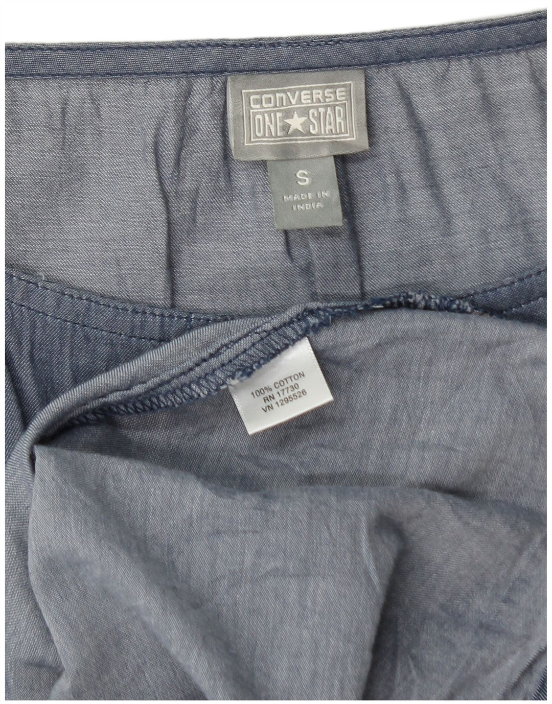 CONVERSE Womens Sleeveless A-Line Dress UK 10 Small Blue Cotton