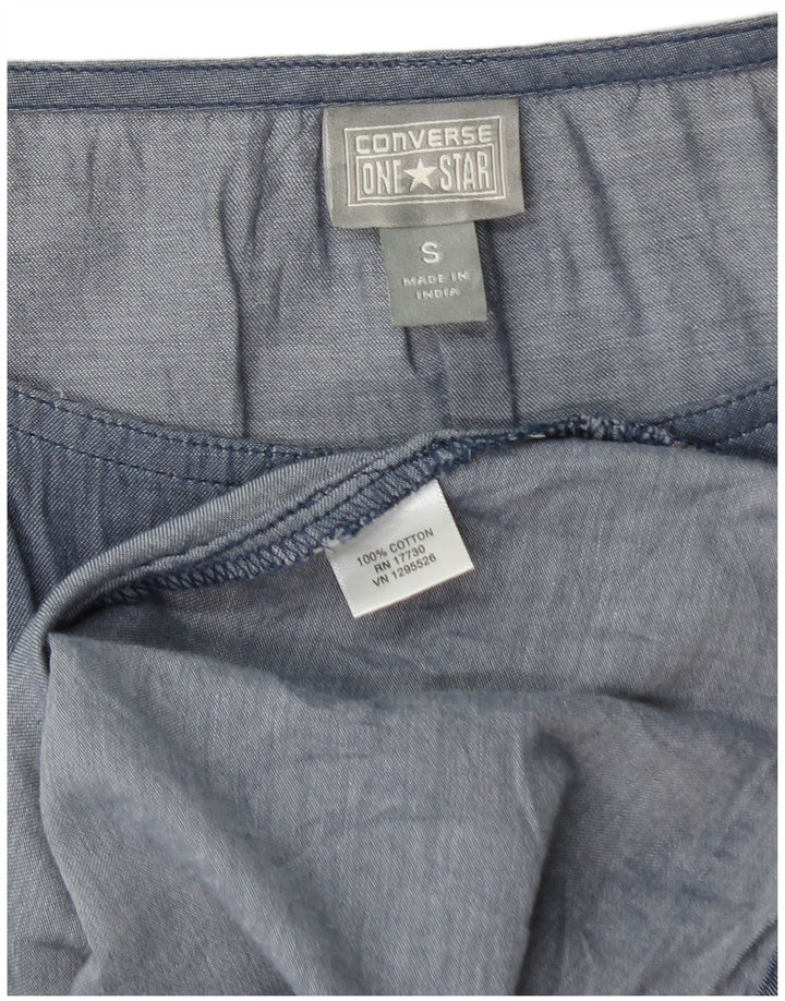 CONVERSE Womens Sleeveless A-Line Dress UK 10 Small Blue Cotton