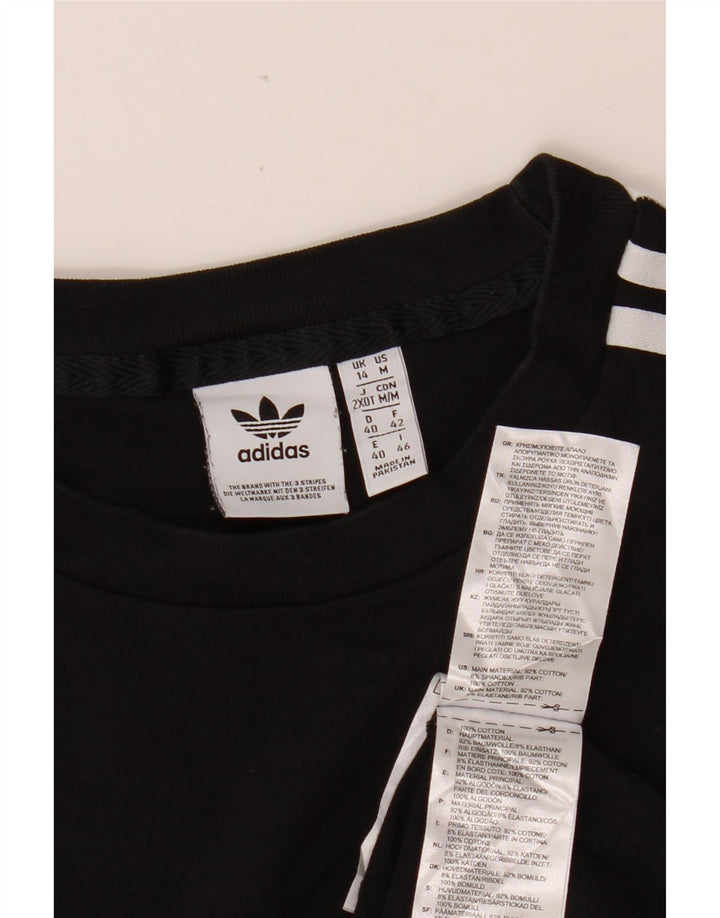 ADIDAS Womens Top Long Sleeve UK 14 Medium Black Cotton