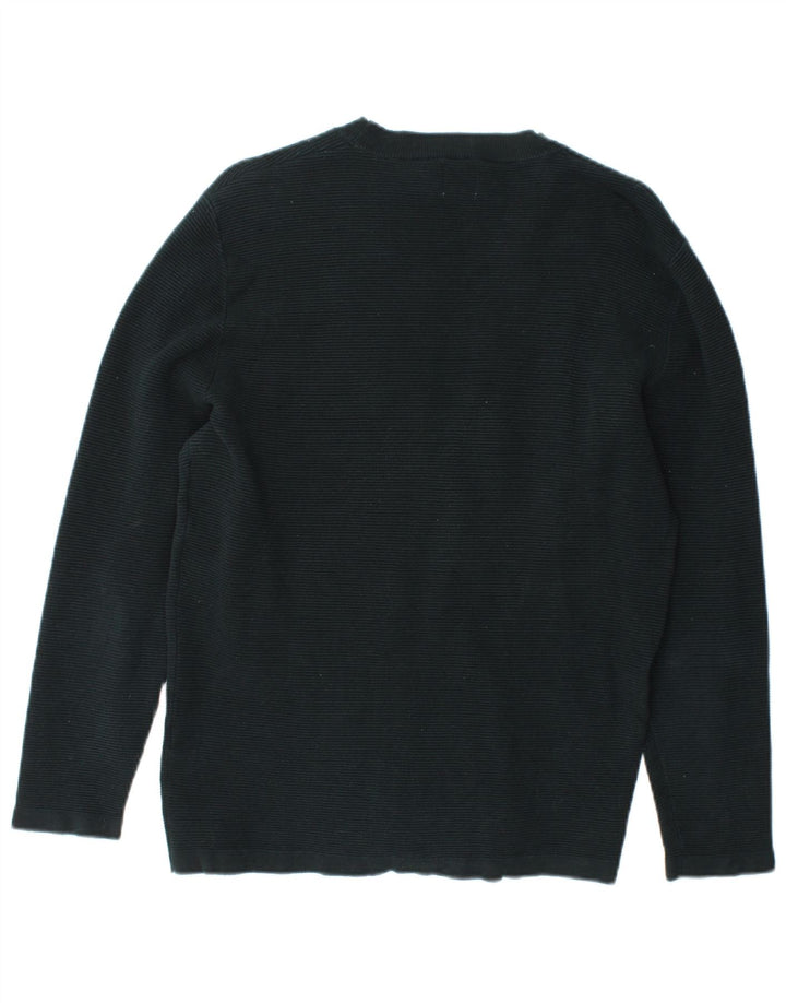 Zara Mens Crew Neck Jumper Sweater Medium Green