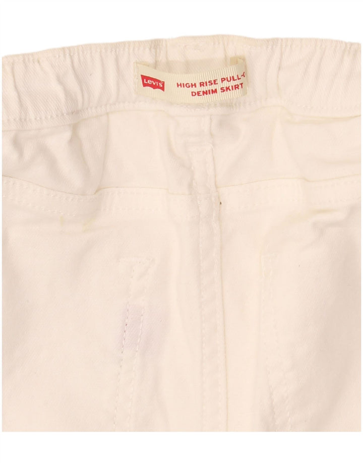 Levi's Womens High Waist Denim Skirt W30 Medium White