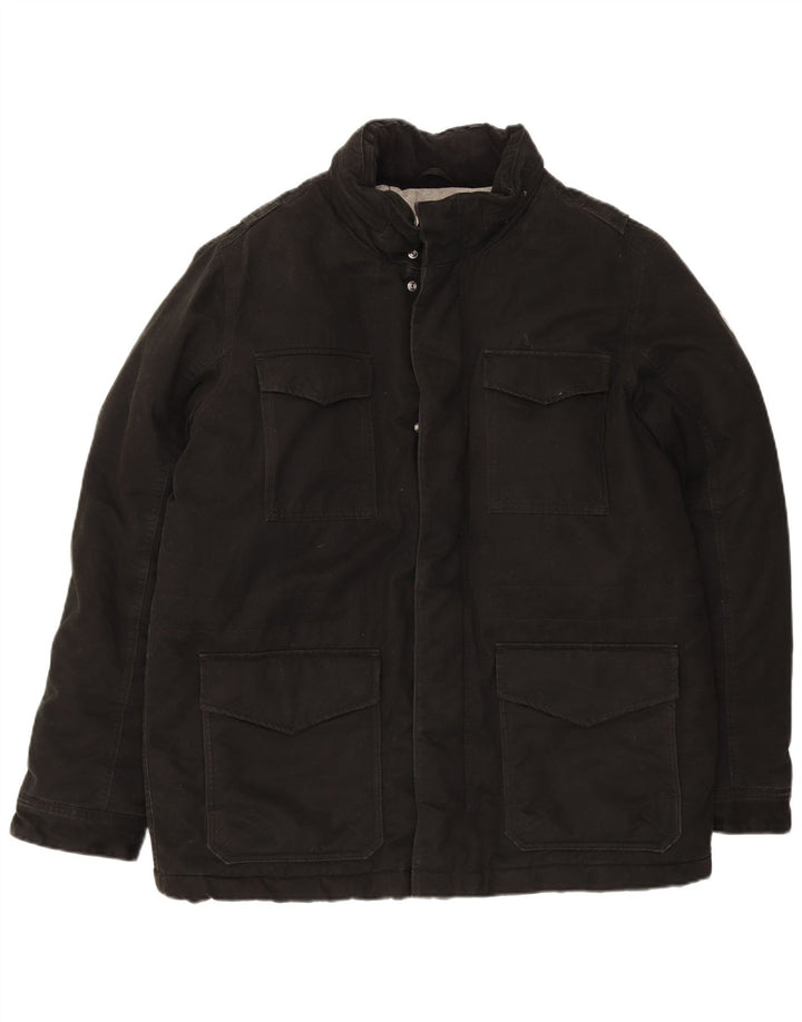 WRANGLER Mens Padded Jacket UK 42 XL Black Cotton