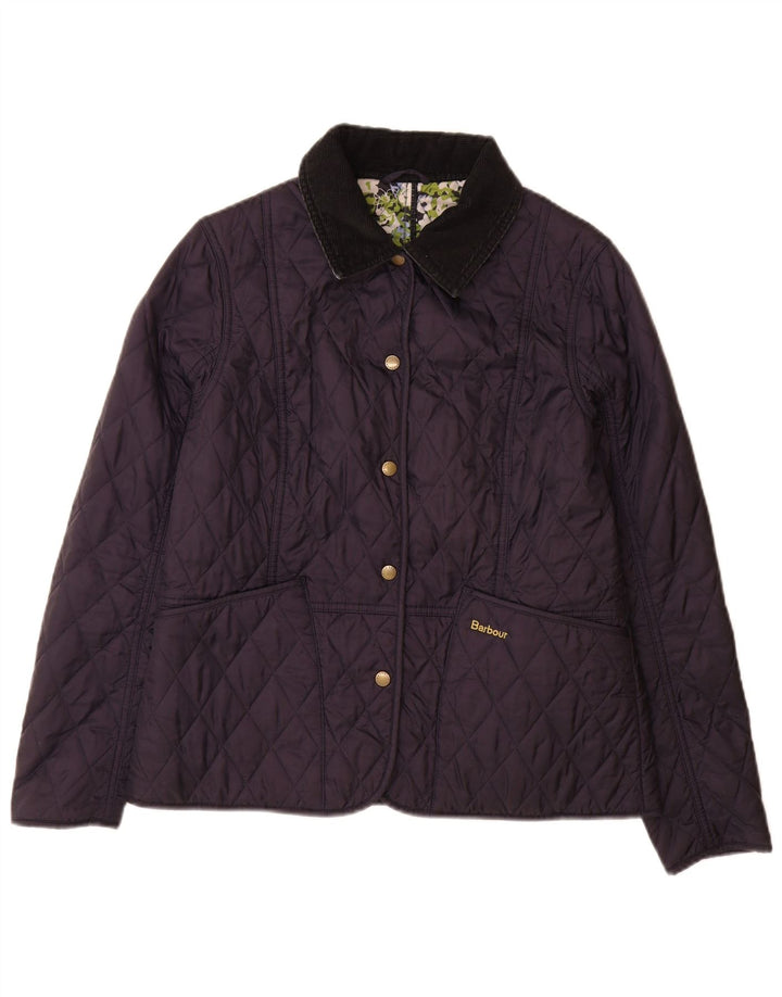 Barbour Womens Quilted Jacket UK 12 Medium  Navy Blue Polyamide