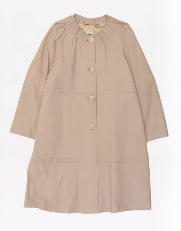 Vintage Womens Overcoat IT 44 Medium Beige