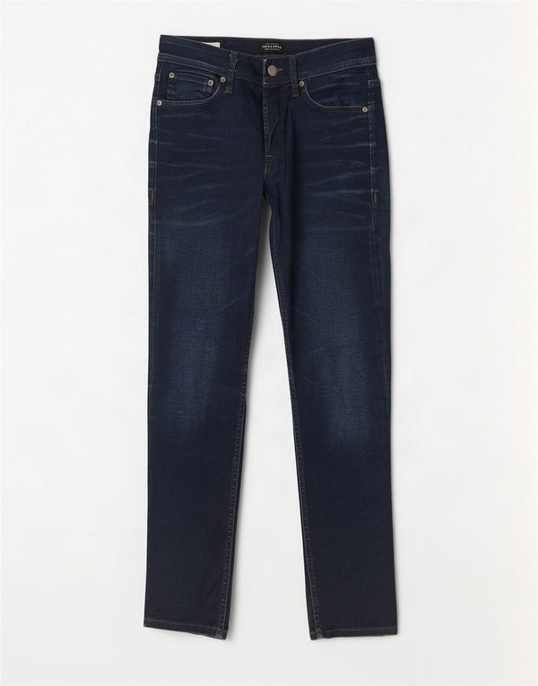Jack & Jones Mens Tim Slim Jeans W30 L30 Navy Blue Cotton