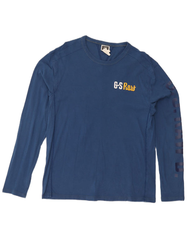 G-STAR Mens Graphic Top Long Sleeve 3XL Blue Cotton
