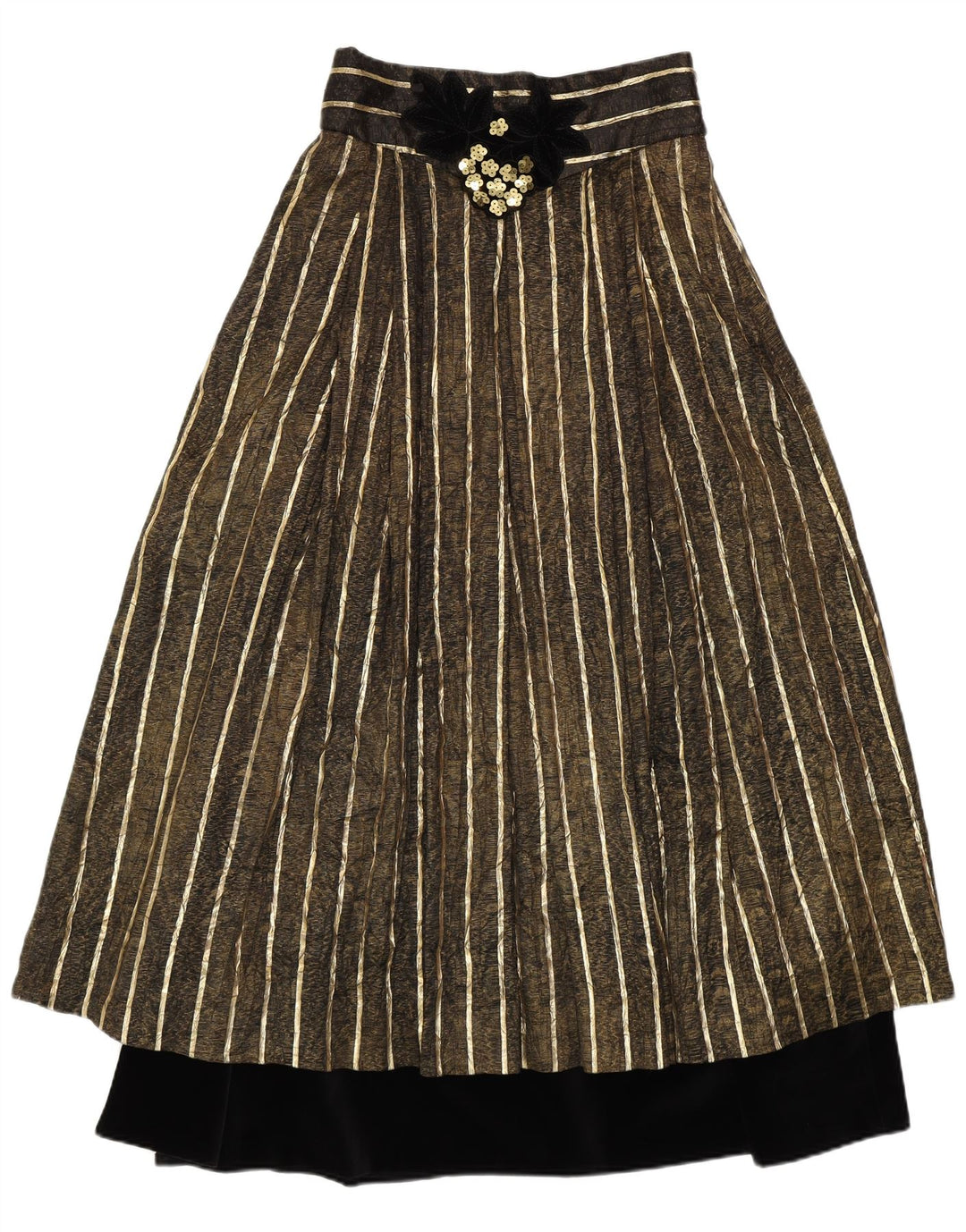 PFISTER Womens High Waist A-Line Skirt EU 38 Medium W26  Gold Striped