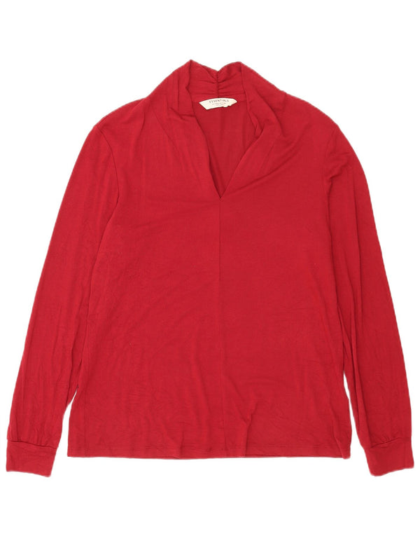 Tchibo Womens Oversized Top Long Sleeve EU 36/38 Small Red Viscose