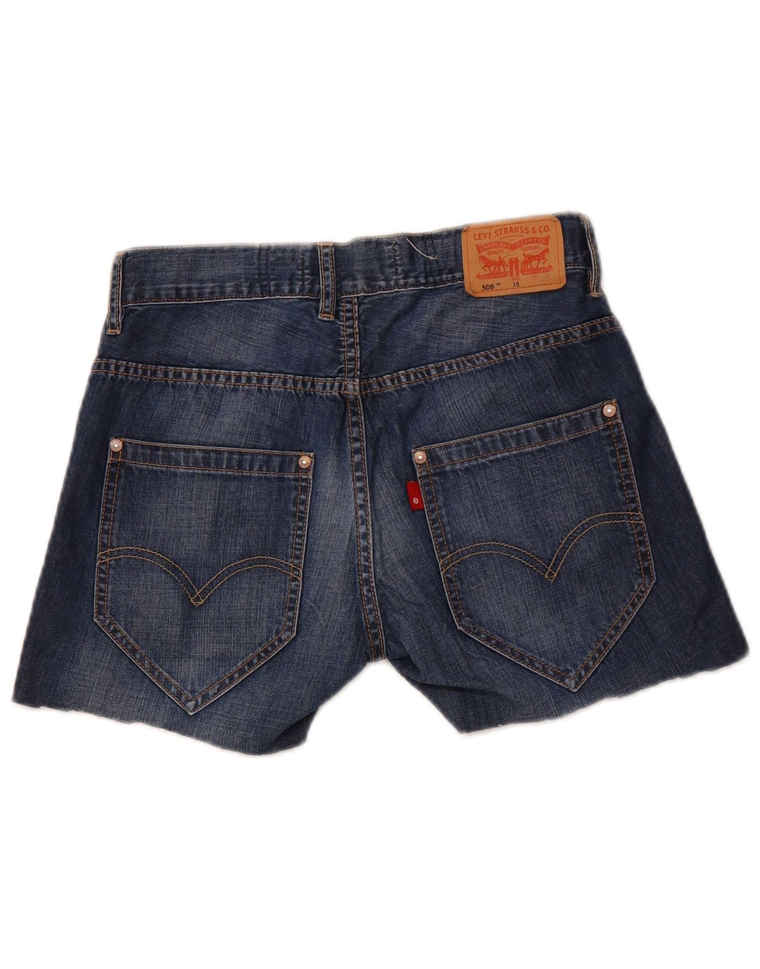 LEVI'S Girls 508 Regular Denim Shorts 15-16 Years W26 Blue Cotton