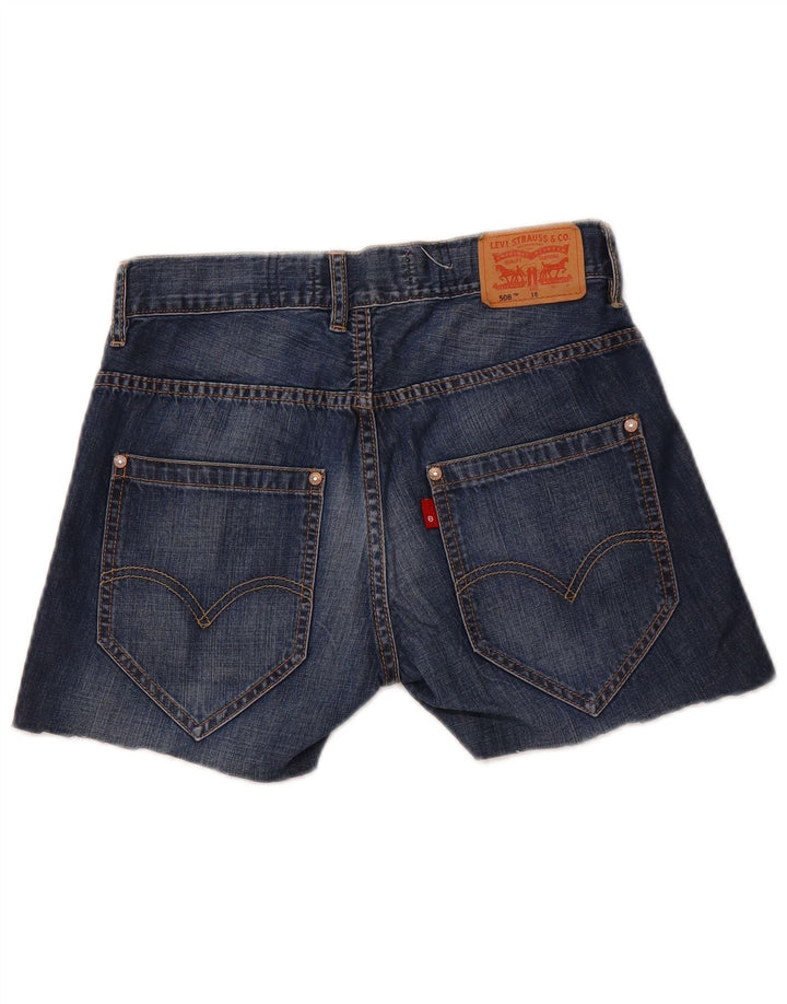 LEVI'S Girls 508 Regular Denim Shorts 15-16 Years W26 Blue Cotton