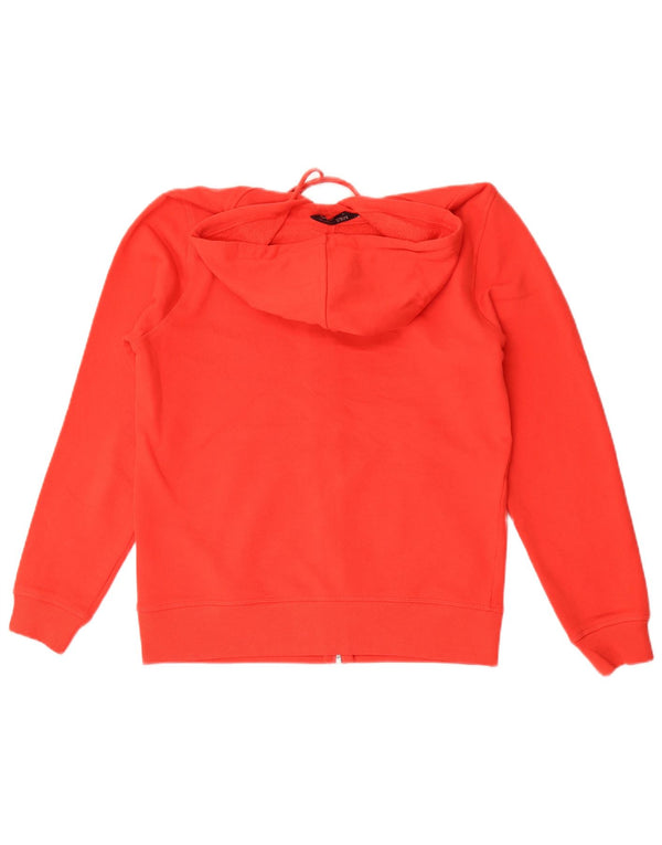 Marks & Spencer Womens Zip Hoodie Sweater UK 10 Small Red Cotton