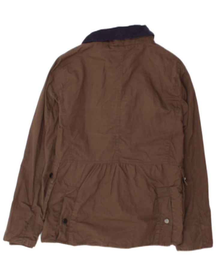 Hobbs Womens Utility Jacket UK 8 Small  Brown Cotton