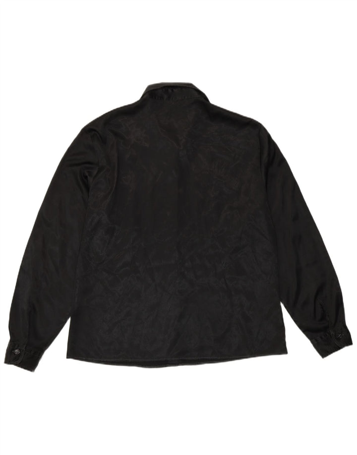 Benetton Womens Shirt IT 48 XL Black Animal Print Polyester