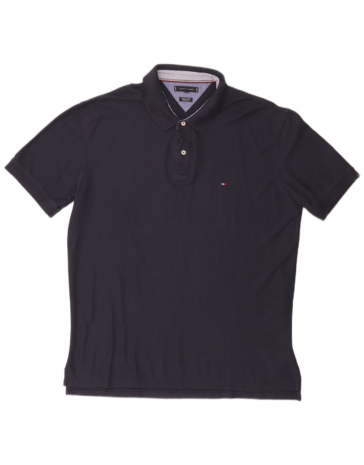 TOMMY HILFIGER Mens Regular Fit Polo Shirt 3XL Navy Blue Cotton