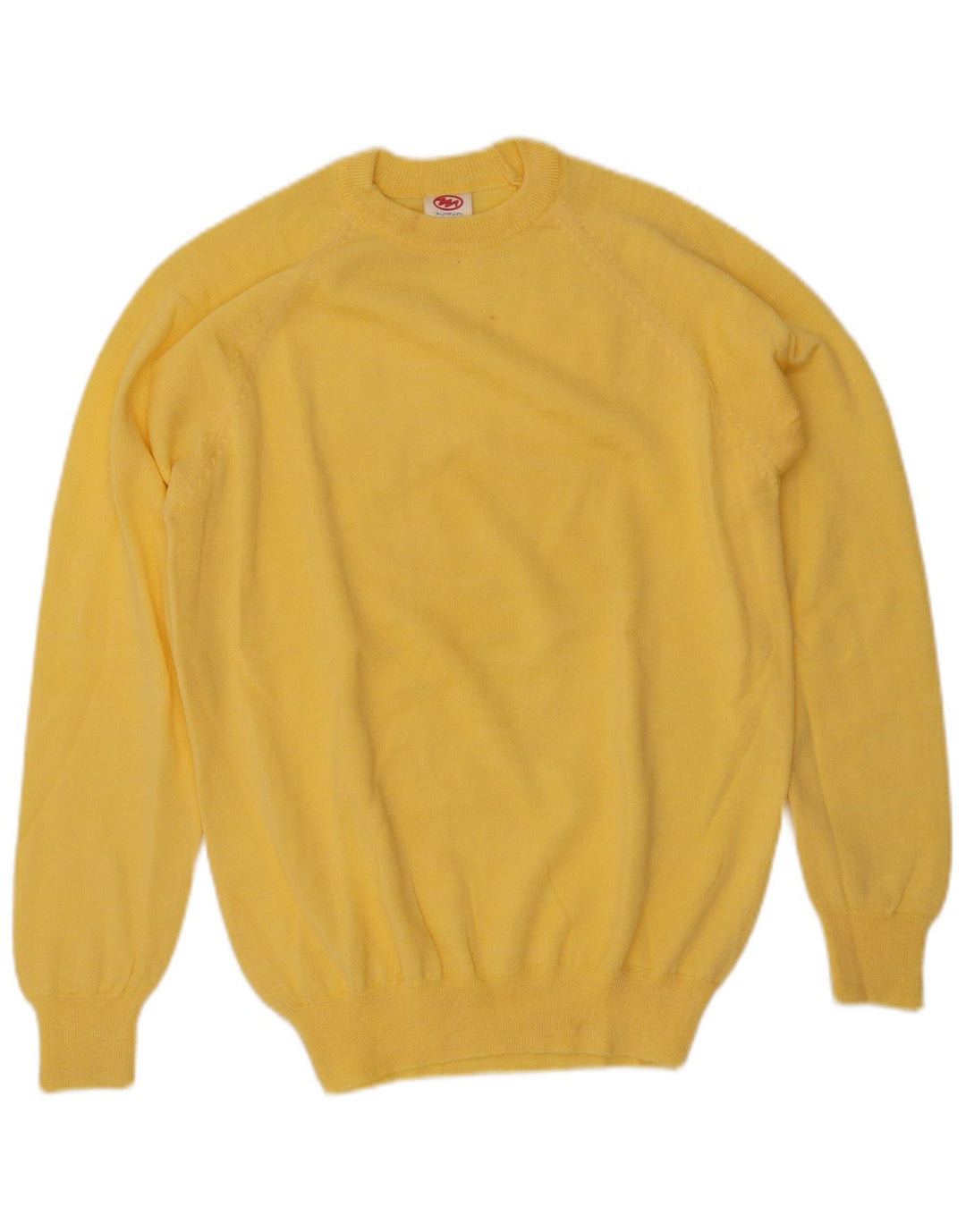 VINTAGE Womens Crew Neck Jumper Sweater UK 16 Large Yellow