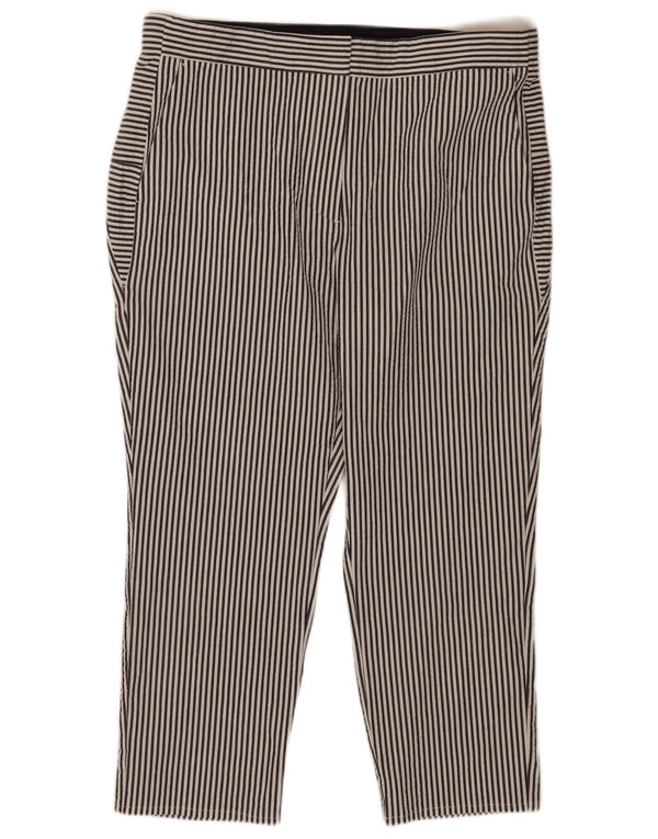 Zara Womens Slim Cropped Trousers 2XL W34 L24 Blue Striped