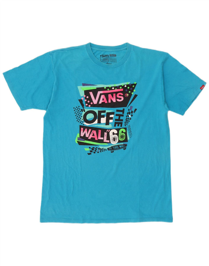 Vans Mens Graphic T-Shirt Top Large Blue Cotton