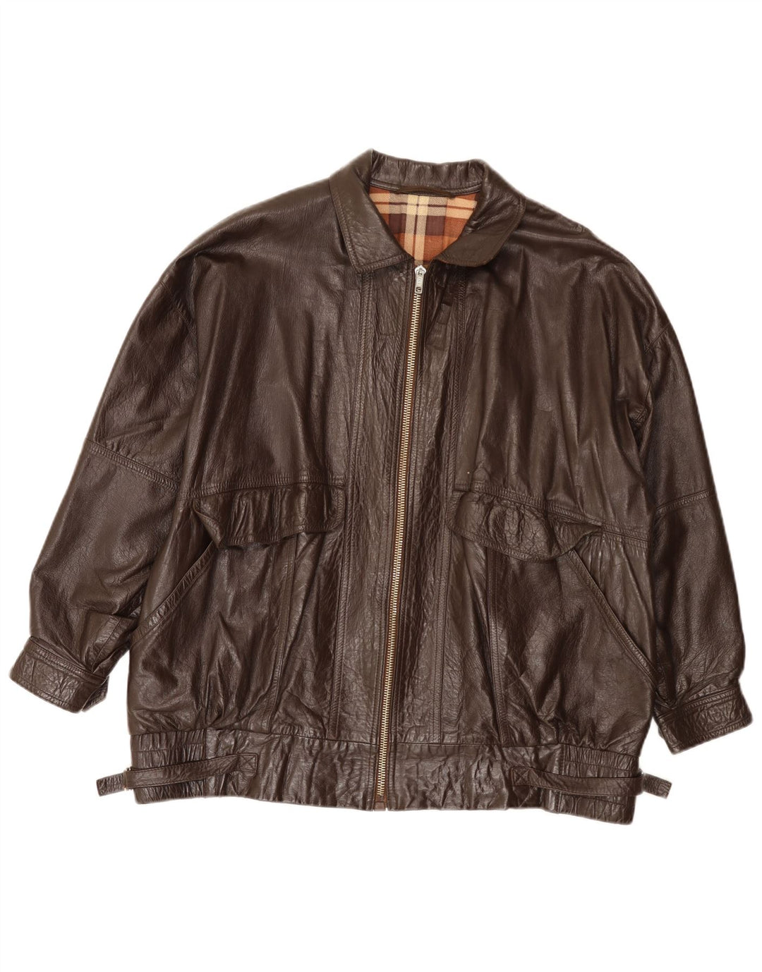 Vintage Mens Leather Jacket UK 40 Large Brown