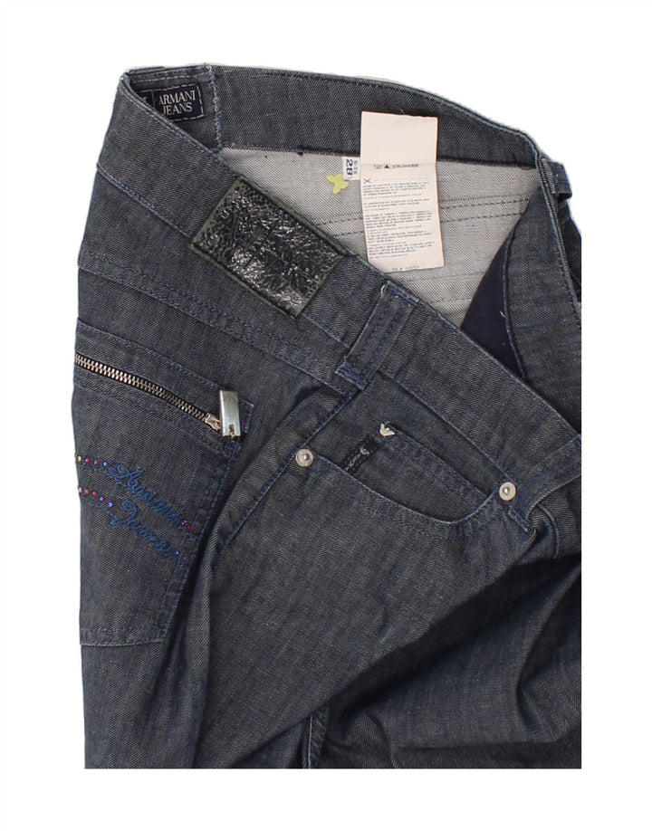 ARMANI Womens Slim Jeans W28 L31 Navy Blue Cotton Vintage Armani and Second-Hand Armani from Messina Hembry 