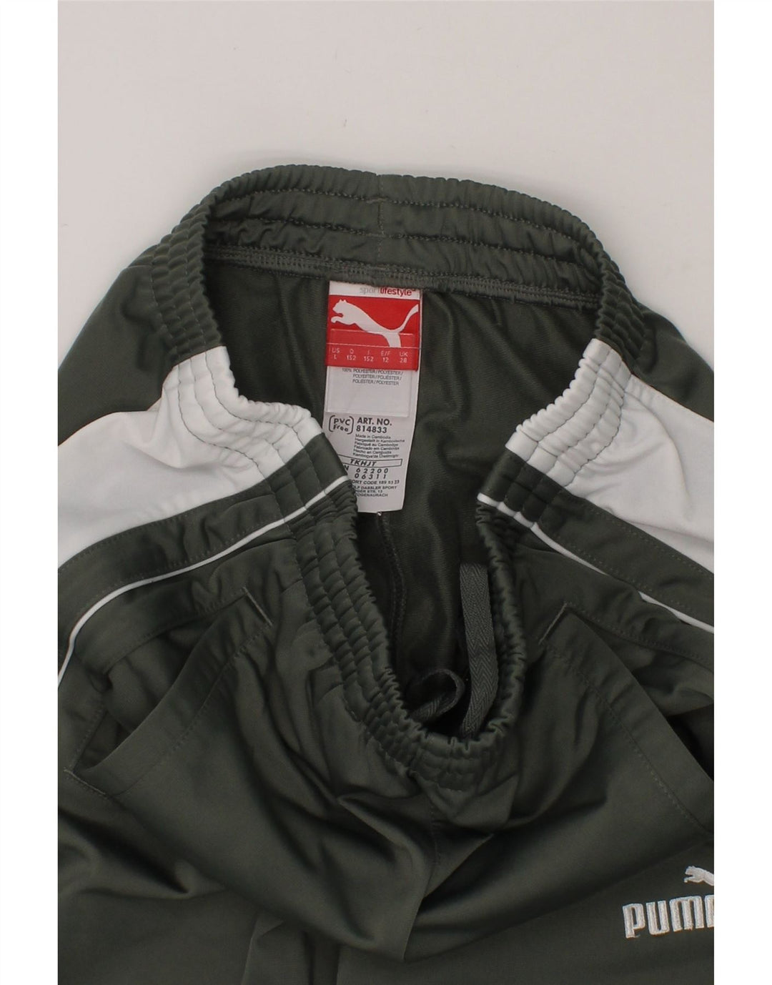 PUMA Boys Tracksuit Trousers 11-12 Years  Green Colourblock Polyester Vintage Puma and Second-Hand Puma from Messina Hembry 