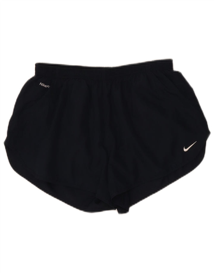NIKE Womens Sport Shorts UK 8 Small  Navy Blue Polyester