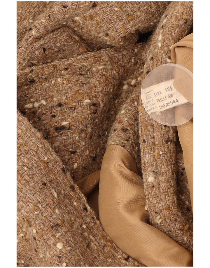 Vintage Womens Double Breasted Coat UK 18 XL Beige Flecked