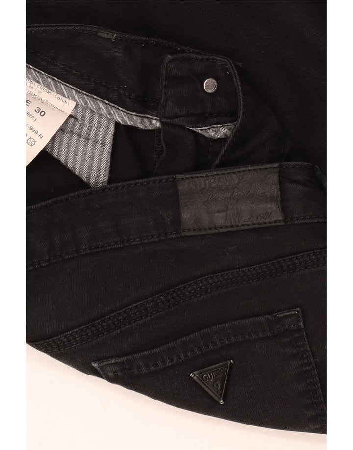 Guess Womens Slim Jeans W30 L29 Black Cotton
