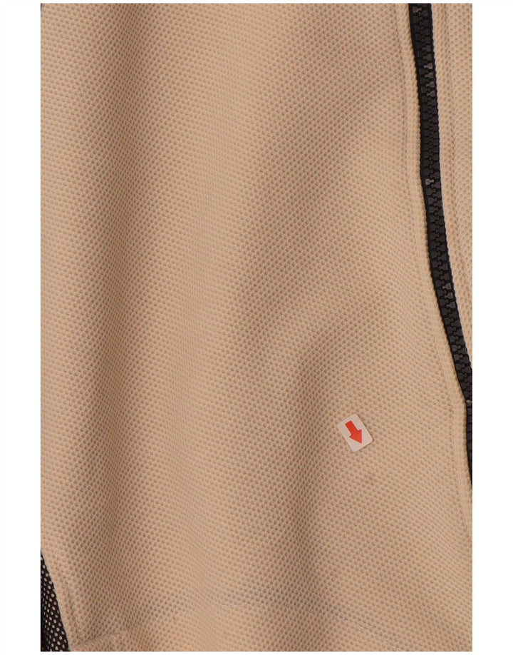 ASICS Mens Graphic Tracksuit Top Jacket Medium Beige Colourblock