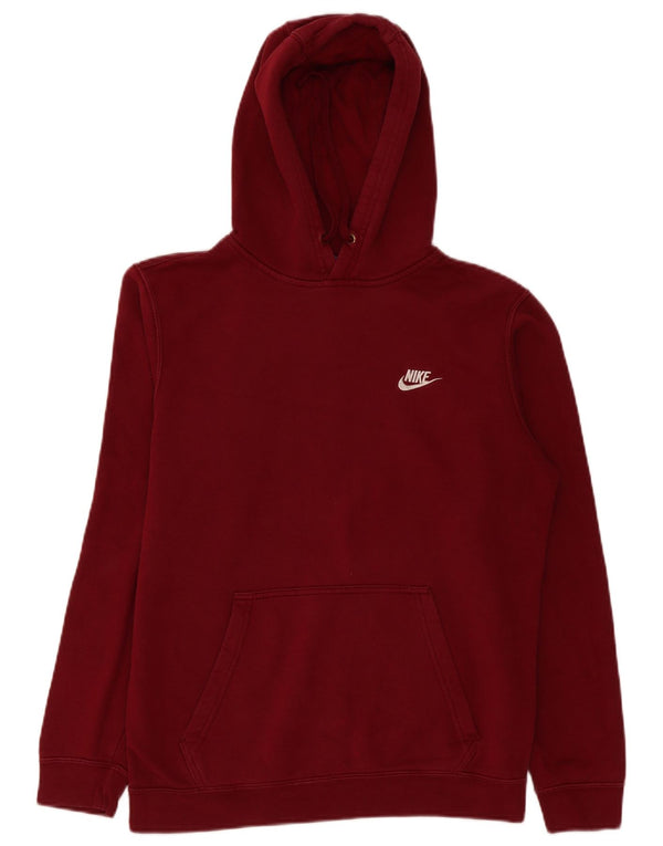 Nike Mens Hoodie Jumper Medium Burgundy Cotton