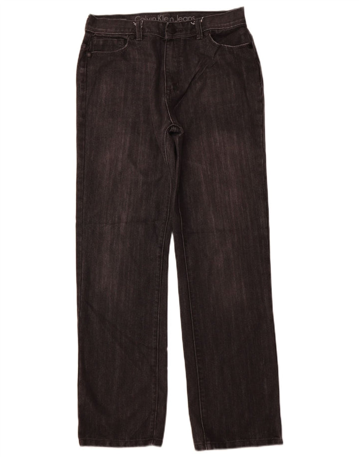 CALVIN KLEIN Girls Rebel Straight Jeans 15-16 Years W30 L29 Black Classic