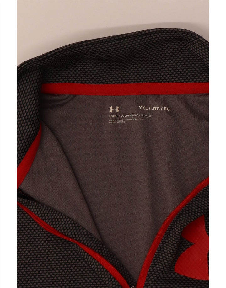 UNDER ARMOUR Boys Graphic Pullover Tracksuit Top 13-14 Years XL Grey