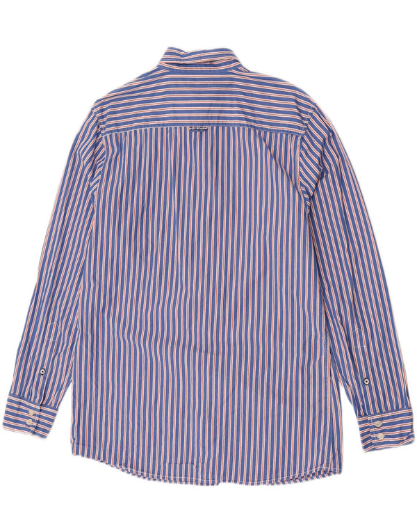 Crew Clothing Mens Tailored Fit Shirt Large Blue Pinstripe Cotton