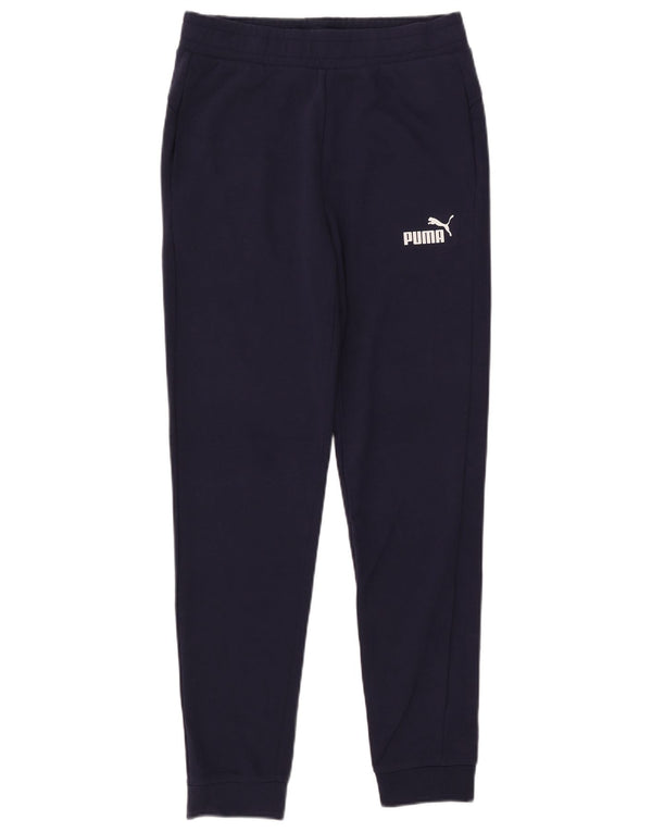 PUMA Womens Tracksuit Trousers Joggers UK 14 Medium  Navy Blue Cotton