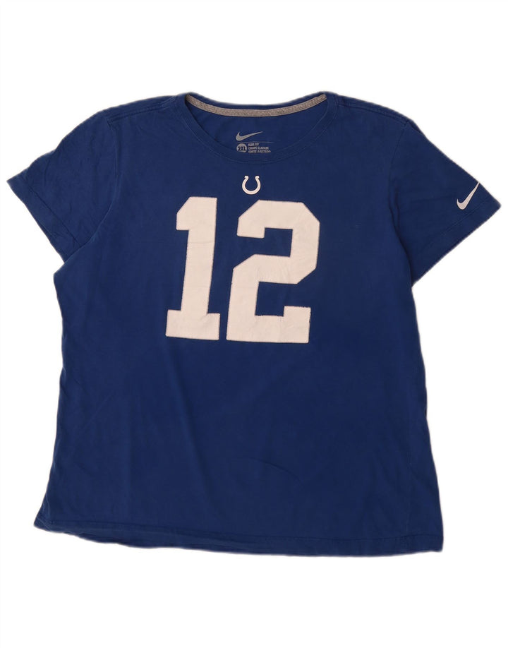 NIKE Womens Indianapolis Colts Slim Fit Graphic T-Shirt Top UK 20 2XL Blue