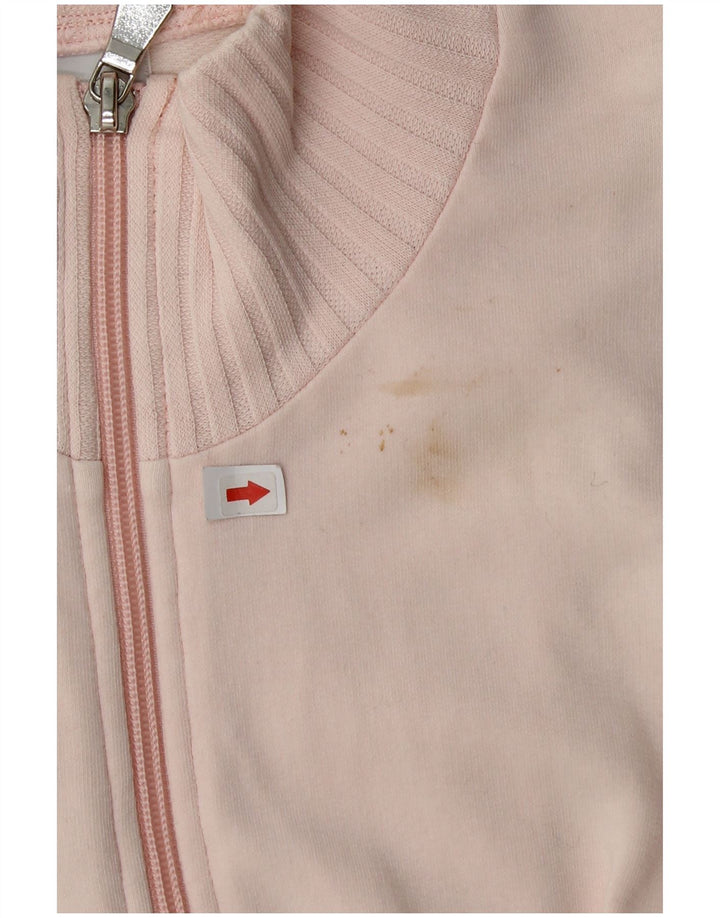 Adidas Womens Tracksuit Top Jacket UK 14 Medium Pink Cotton