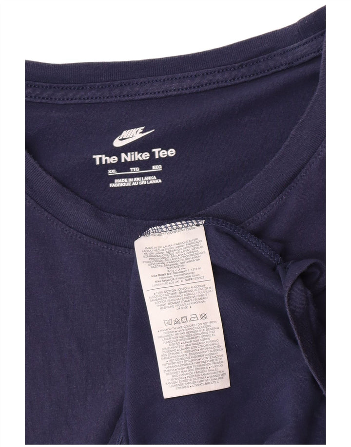Nike Mens T-Shirt Top 2XL Navy Blue Cotton
