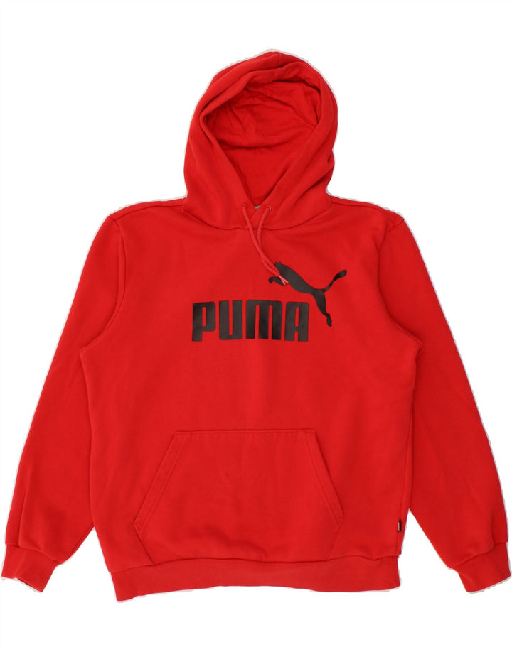 PUMA Womens Oversized Graphic Hoodie Jumper UK 14 Medium Red Vintage Puma and Second-Hand Puma from Messina Hembry 