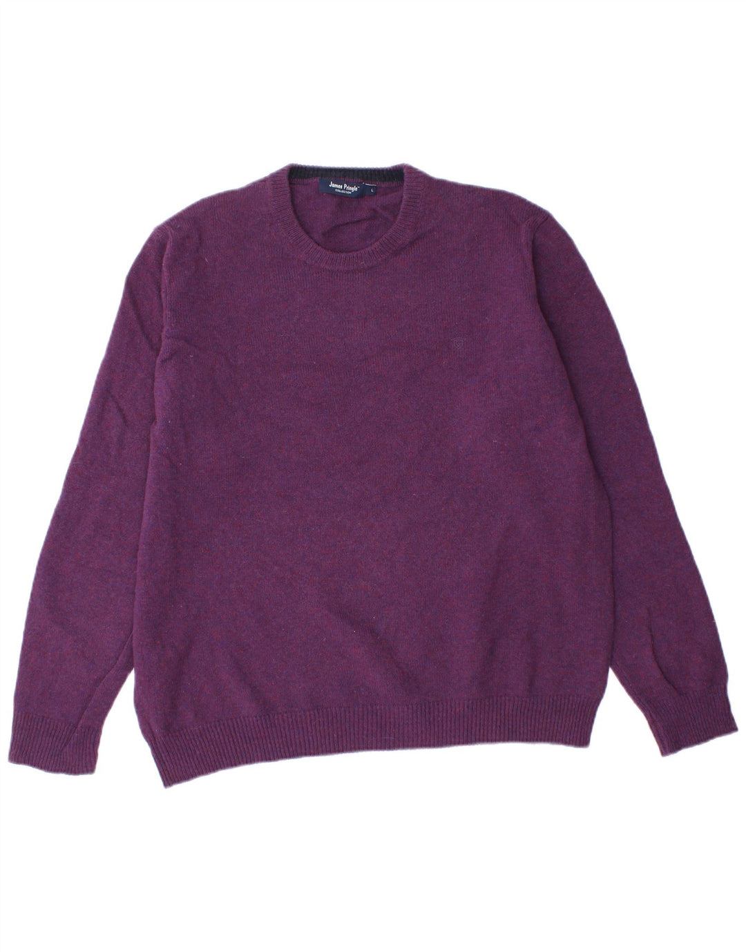 JAMES PRINGLE Mens Crew Neck Jumper Sweater Large Purple Wool