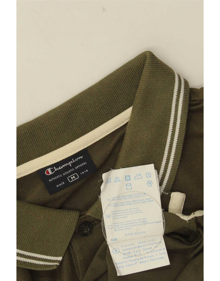 Champion Mens Polo Shirt Medium Green Cotton