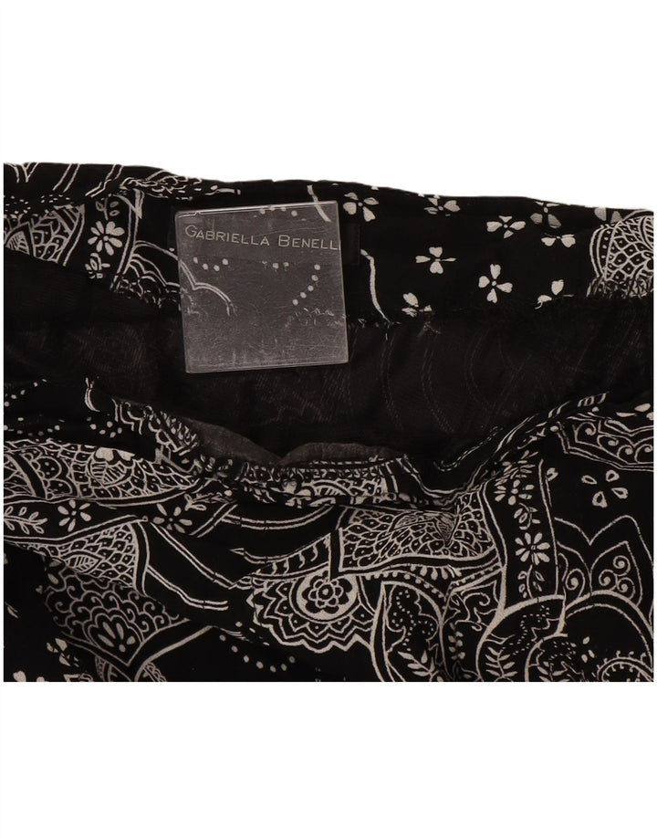 Gabriella Benelli Womens A-Line Skirt W28 Medium Black Paisley Nylon