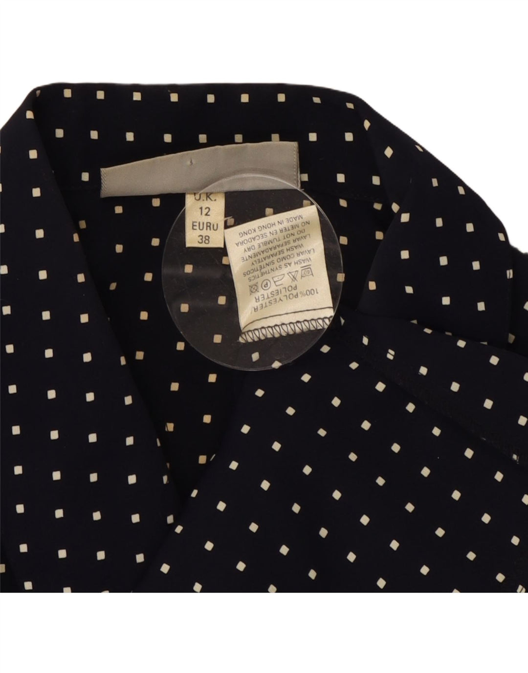 PRINCIPLES Womens Short Sleeve Shirt Blouse UK 12 Medium Navy Blue Spotted