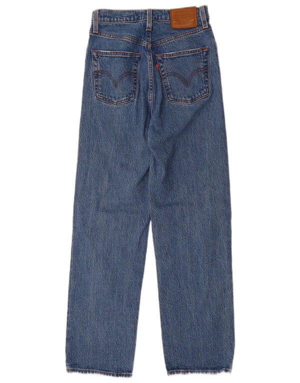 Levi's Womens Ribcage High Waist Straight Jeans W24 L29 Blue Cotton