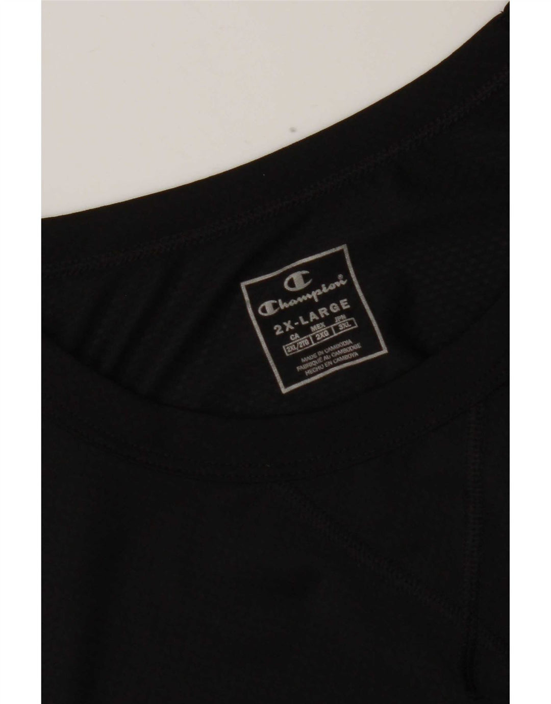 Champion Mens T-Shirt Top 2XL Black