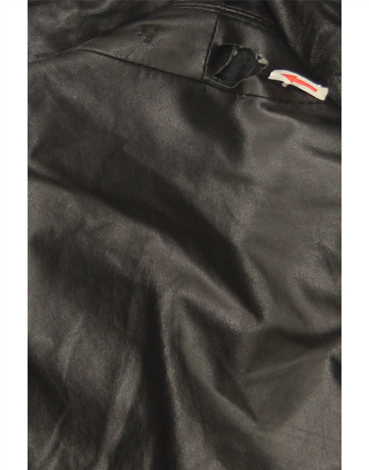 Vintage Mens Leather Coat EU 46 Small Black