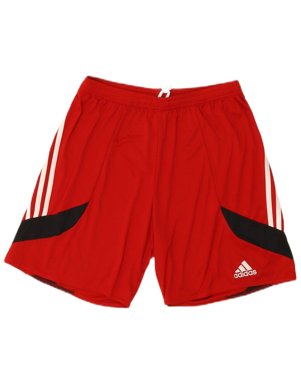 Adidas Mens Climalite Sport Shorts Medium  Red Colourblock Polyester