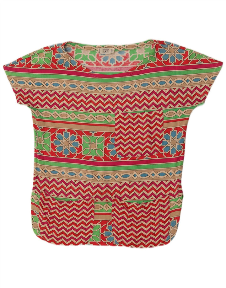 Valentino Womens Blouse Top IT 42 Medium Multicoloured Geometric