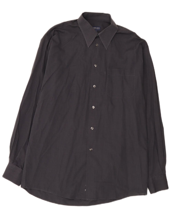 Kenzo Mens Shirt Size 41 16 Large Grey Cotton
