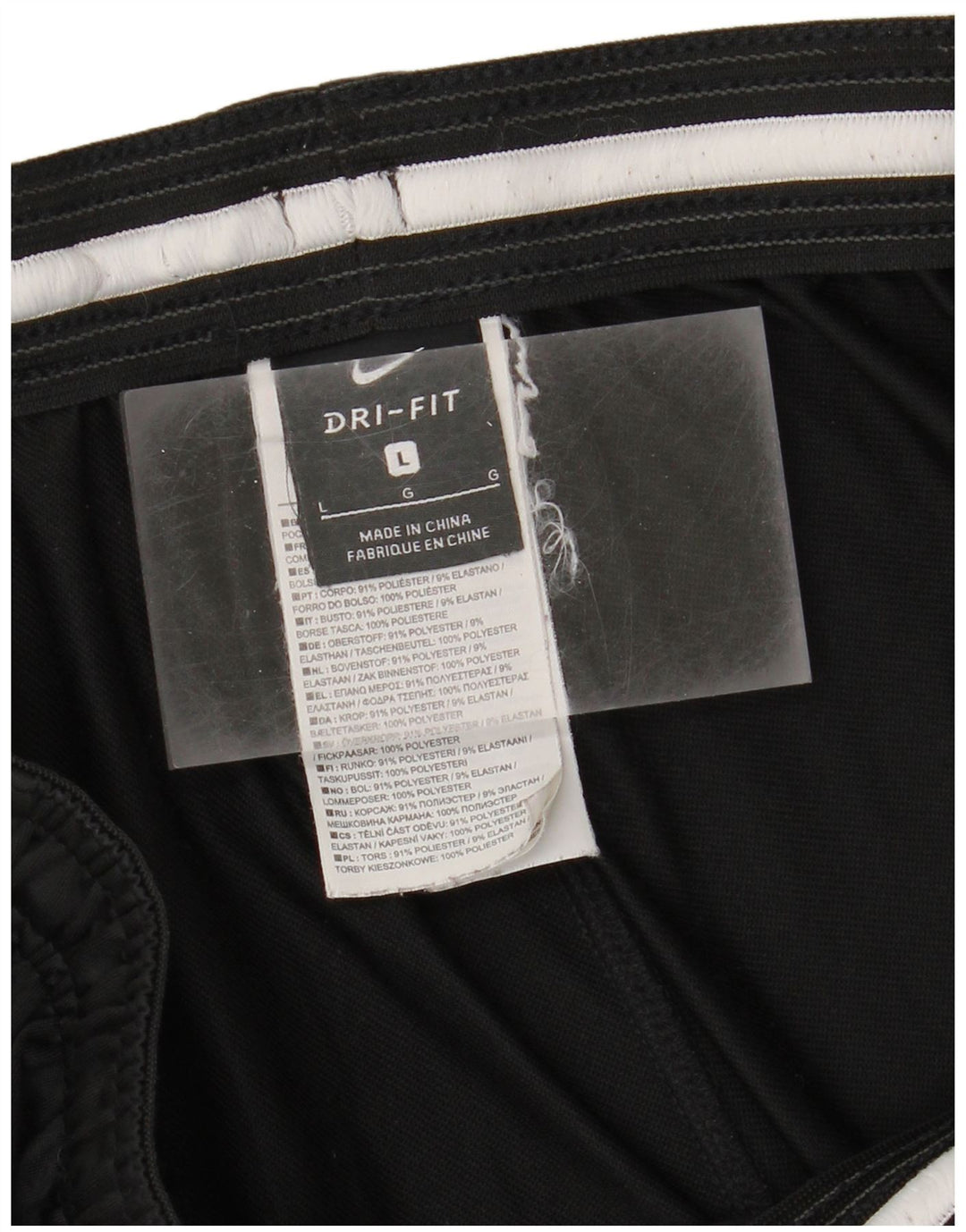 NIKE Mens Dri Fit Graphic Tracksuit Trousers Large  Black Polyester