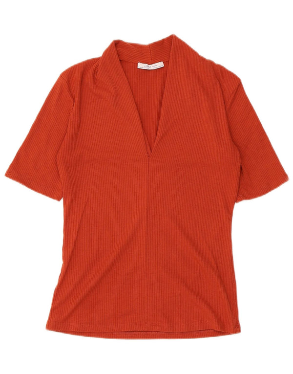 Zara Womens Blouse Top UK 8 Small Orange