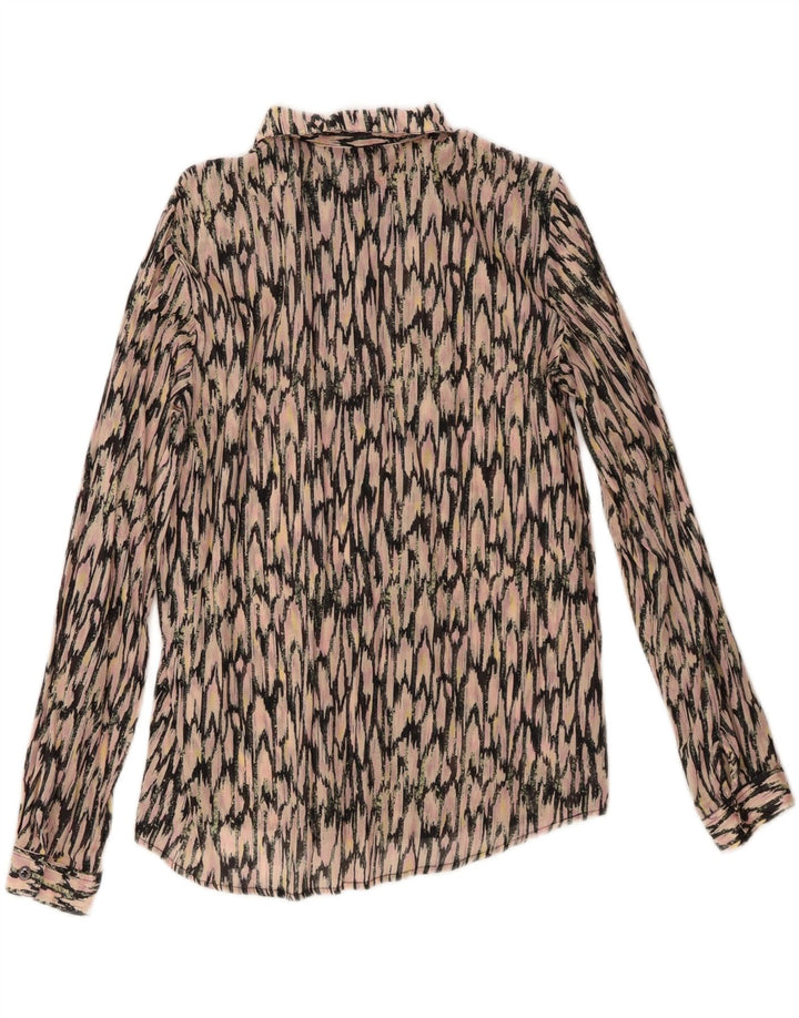 Scotch & Soda Womens Abstract Pattern Shirt Blouse UK 14 Medium Pink